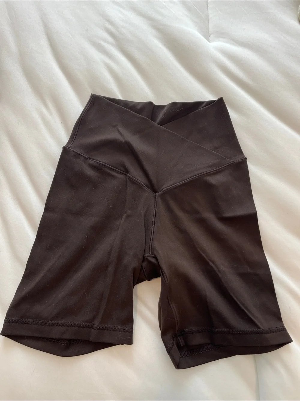 Aerie-offline High-Rise Black Women’s Bike Shorts with Crossover Waistband